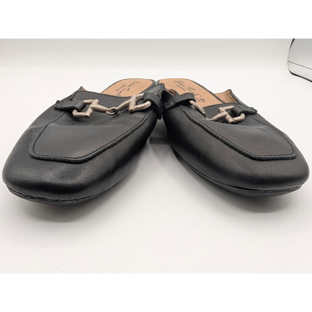 Enzo Tesoti Black Leather Horsebit Mule Loafers Sz 39 - Picture 4 of 6